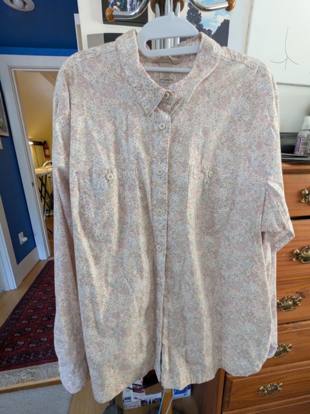 Duluth Trading Pink Floral Blouse, Women's XXL